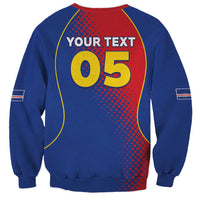 Custom Cape Verde Football Sweatshirt Blue Sharks Make History - Wonder Print Shop