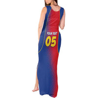 Custom Cape Verde Football Tank Maxi Dress Blue Sharks Make History - Wonder Print Shop