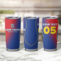 Custom Cape Verde Football Tumbler Cup Blue Sharks Make History - Wonder Print Shop