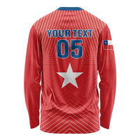 Custom Chile Star Football Long Sleeve Shirt Vamos La Roja