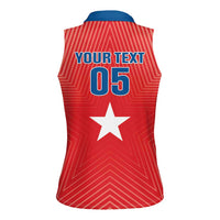 Custom Chile Star Football Women Sleeveless Polo Shirt Vamos La Roja