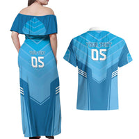 Custom Uruguay Football Couples Matching Off Shoulder Maxi Dress and Hawaiian Shirt Unique Style