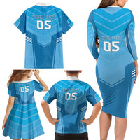 Custom Uruguay Football Family Matching Long Sleeve Bodycon Dress and Hawaiian Shirt Unique Style