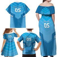 Custom Uruguay Football Family Matching Off Shoulder Maxi Dress and Hawaiian Shirt Unique Style
