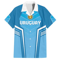 Custom Uruguay Football Family Matching Off Shoulder Short Dress and Hawaiian Shirt Unique Style