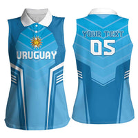 Custom Uruguay Football Women Sleeveless Polo Shirt Unique Style