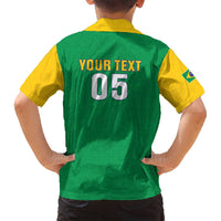 Custom Brazil Football Family Matching Summer Maxi Dress and Hawaiian Shirt Flag Style