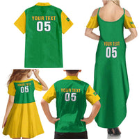 Custom Brazil Football Family Matching Summer Maxi Dress and Hawaiian Shirt Flag Style