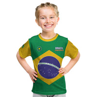 Custom Brazil Football Kid T Shirt Flag Style
