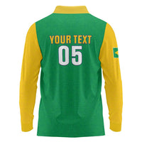 Custom Brazil Football Long Sleeve Polo Shirt Flag Style