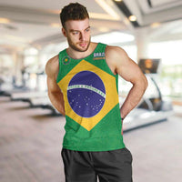 Custom Brazil Football Men Tank Top Flag Style