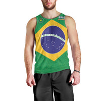 Custom Brazil Football Men Tank Top Flag Style