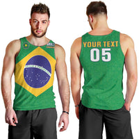 Custom Brazil Football Men Tank Top Flag Style