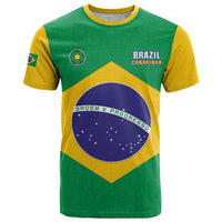 Custom Brazil Football T Shirt Flag Style