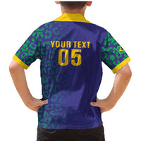 Custom Brazil Football Family Matching Mermaid Dress and Hawaiian Shirt With Leopard Pattern