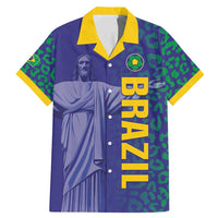 Custom Brazil Football Family Matching Mermaid Dress and Hawaiian Shirt With Leopard Pattern