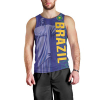 Custom Brazil Football Men Tank Top With Leopard Pattern