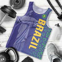 Custom Brazil Football Men Tank Top With Leopard Pattern