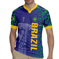Custom Brazil Football Rugby Jersey With Leopard Pattern