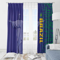 Brazil Football Window Curtain With Leopard Pattern