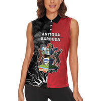 Personalized Antigua and Barbuda Women Sleeveless Polo Shirt Land Of 365 Beaches