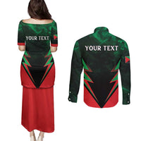 Personalized Martinique 972 Couples Matching Puletasi and Long Sleeve Button Shirt Matnik Map