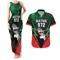 Personalized Martinique 972 Couples Matching Tank Maxi Dress and Hawaiian Shirt Matnik Map