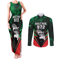 Personalized Martinique 972 Couples Matching Tank Maxi Dress and Long Sleeve Button Shirt Matnik Map