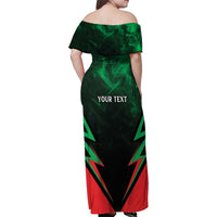 Personalized Martinique 972 Family Matching Off Shoulder Maxi Dress and Hawaiian Shirt Matnik Map