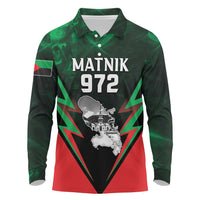 Personalized Martinique 972 Long Sleeve Polo Shirt Matnik Map