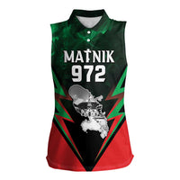 Personalized Martinique 972 Women Sleeveless Polo Shirt Matnik Map