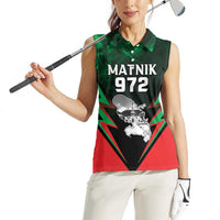 Personalized Martinique 972 Women Sleeveless Polo Shirt Matnik Map
