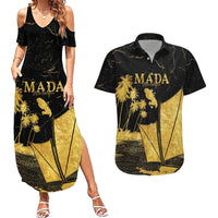 Mada Martinique Couples Matching Summer Maxi Dress and Hawaiian Shirt Martinique Yole Gold