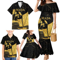 Mada Martinique Family Matching Mermaid Dress and Hawaiian Shirt Martinique Yole Gold