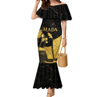 Mada Martinique Family Matching Mermaid Dress and Hawaiian Shirt Martinique Yole Gold
