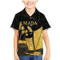 Mada Martinique Family Matching Mermaid Dress and Hawaiian Shirt Martinique Yole Gold