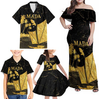 Mada Martinique Family Matching Off Shoulder Maxi Dress and Hawaiian Shirt Martinique Yole Gold