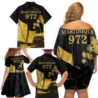 Mada Martinique Family Matching Off Shoulder Short Dress and Hawaiian Shirt Martinique Yole Gold