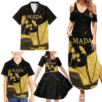 Mada Martinique Family Matching Summer Maxi Dress and Hawaiian Shirt Martinique Yole Gold