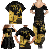 Mada Martinique Family Matching Summer Maxi Dress and Hawaiian Shirt Martinique Yole Gold