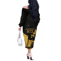 Mada Martinique Off The Shoulder Long Sleeve Dress Martinique Yole Gold