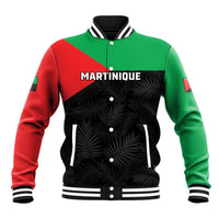 Personalized Martinique Baseball Jacket Simple Style With Palm Leaf Pattern