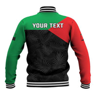 Personalized Martinique Baseball Jacket Simple Style With Palm Leaf Pattern