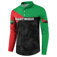 Personalized Martinique Button Sweatshirt Simple Style With Palm Leaf Pattern