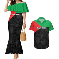 Personalized Martinique Couples Matching Mermaid Dress and Hawaiian Shirt Simple Style With Palm Leaf Pattern