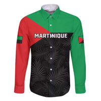 Personalized Martinique Family Matching Off The Shoulder Long Sleeve Dress and Hawaiian Shirt Simple Style With Palm Leaf Pattern