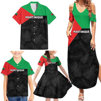 Personalized Martinique Family Matching Summer Maxi Dress and Hawaiian Shirt Simple Style With Palm Leaf Pattern