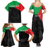 Personalized Martinique Family Matching Summer Maxi Dress and Hawaiian Shirt Simple Style With Palm Leaf Pattern