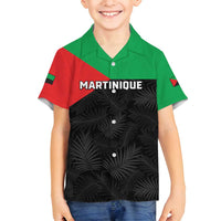 Personalized Martinique Family Matching Tank Maxi Dress and Hawaiian Shirt Simple Style With Palm Leaf Pattern