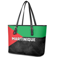 Martinique Leather Tote Bag Simple Style With Palm Leaf Pattern